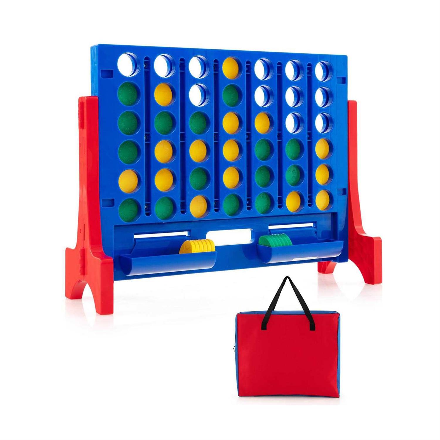 Costway Jumbo 4-to-Score Connect Game Set with Carrying Bag and 42 Coins