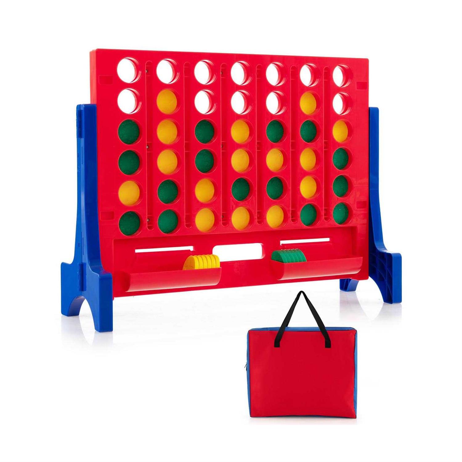 Costway Jumbo 4-to-Score Connect Game Set with Carrying Bag and 42 Coins