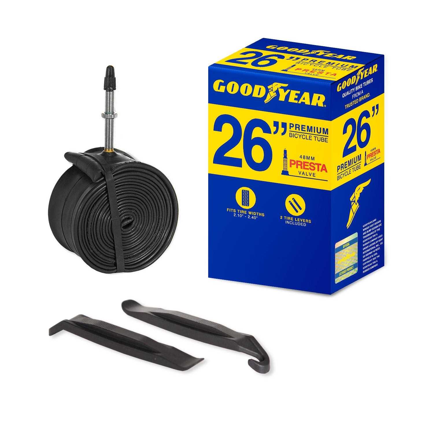 Goodyear 26 inch x 2.1 inch-2.4 inch Presta Valve Bike Tube - Image 2