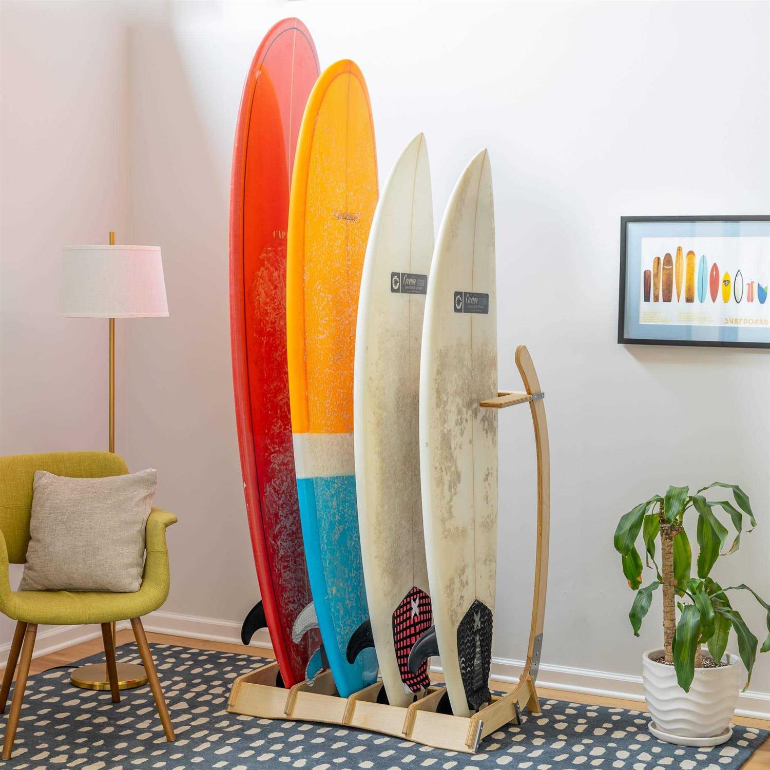 storeyourboard Freestanding Surf Rack Wooden Surfboard Display Stand - Image 2