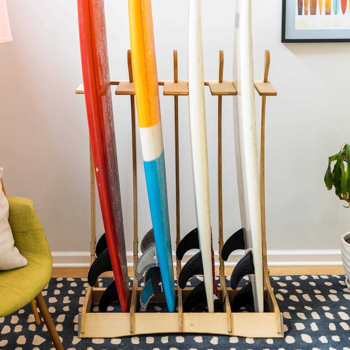 storeyourboard Freestanding Surf Rack Wooden Surfboard Display Stand - Image 5