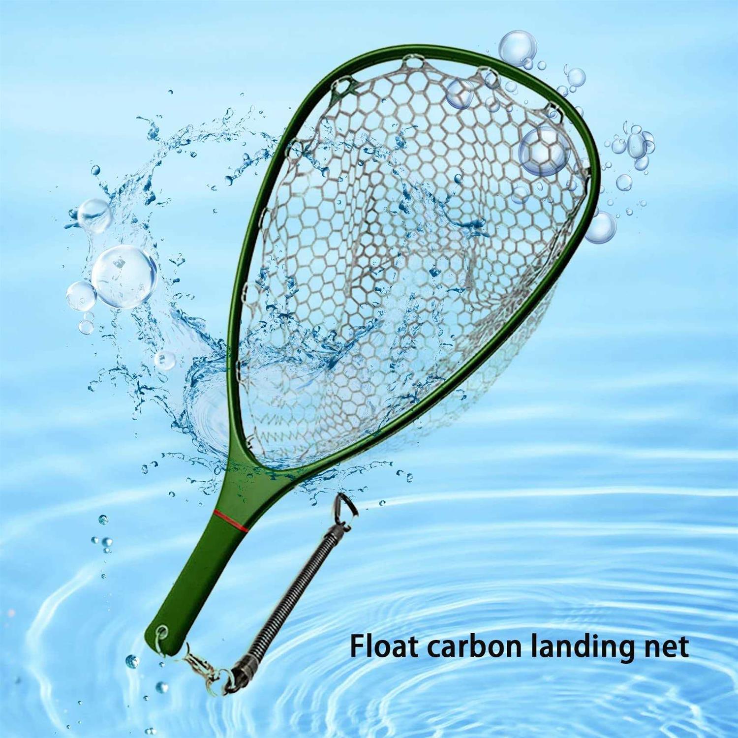 Aventik Fly Floating Fishing Net Carbon Fiber Landing Trout Net Light Weight Clear Rubber Ghost Net Catch & Release Net - Image 5