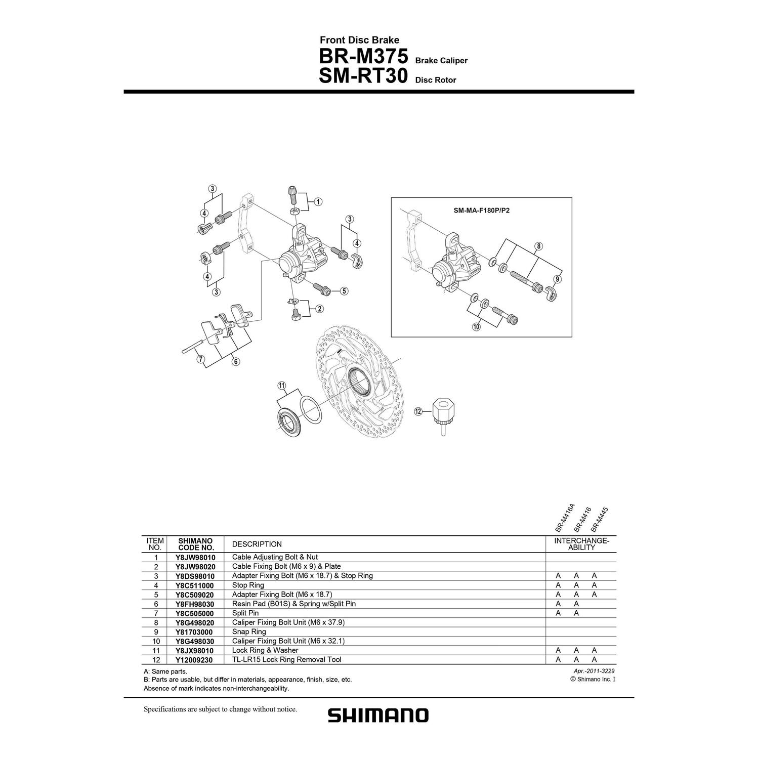 Shimano BR-M375 Disc Brake Caliper - Image 3