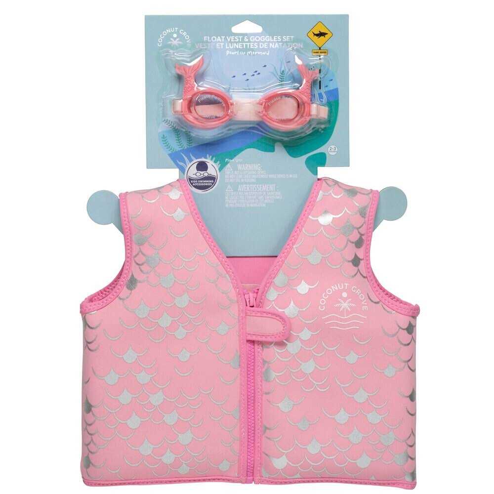 Coconut Grove by Sunnylife Kids Girls Swim Float Vest & Goggles Set Pearl the Mermaid - Image 5