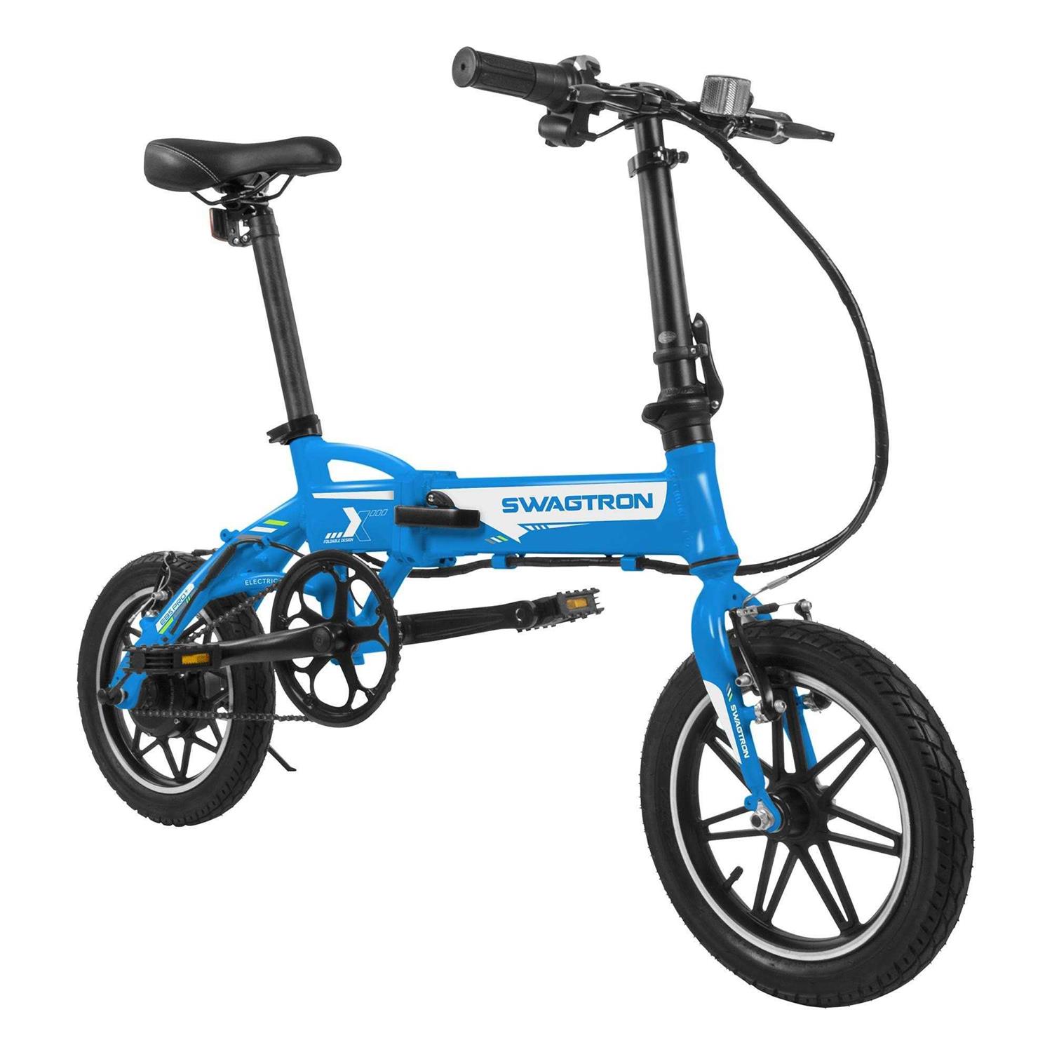 Swagtron Swagcycle EB5 Pro Plus Lightweight Aluminum Folding Electric Bike with Pedals