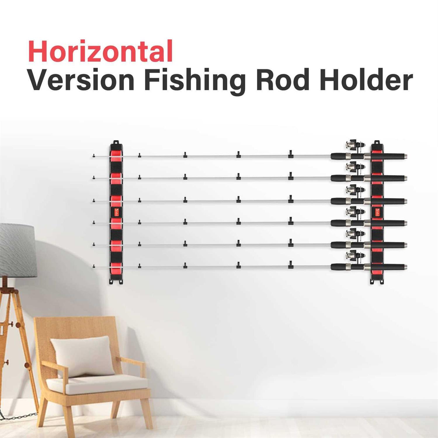 Vertical Fishing Rod Holders Wall-Mounted – Simple Deluxe Fishing Rod Rack, Great Fishing Pole Holder and Rack for Garage - Image 3