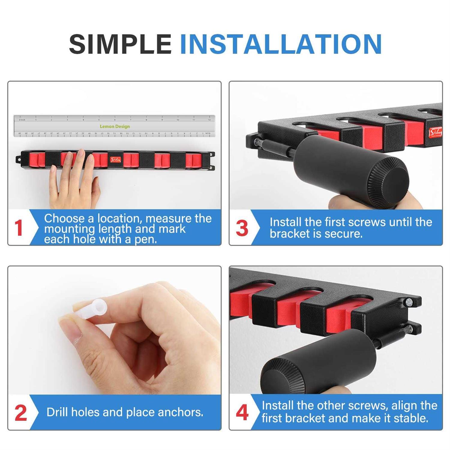 Vertical Fishing Rod Holders Wall-Mounted – Simple Deluxe Fishing Rod Rack, Great Fishing Pole Holder and Rack for Garage - Image 4