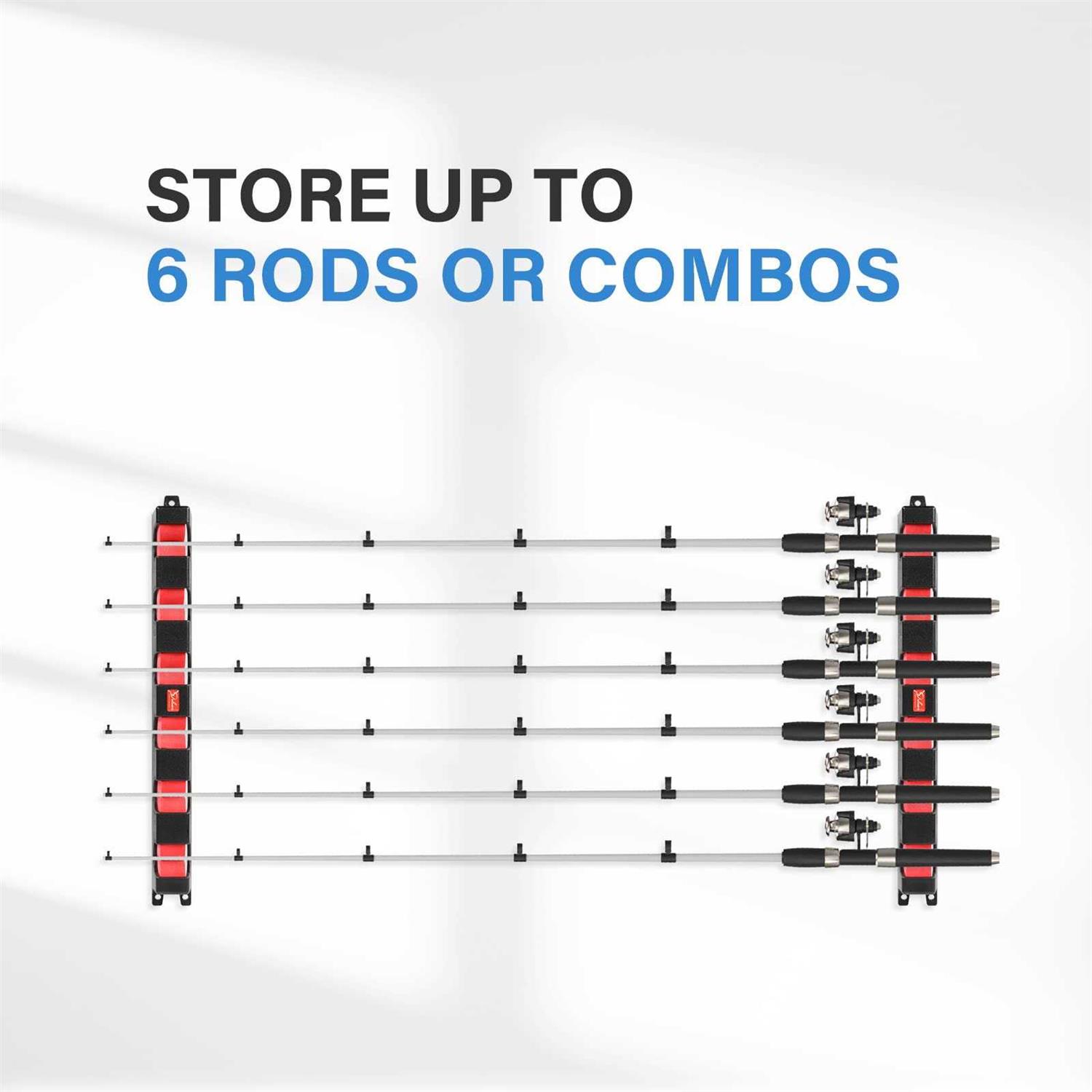 Vertical Fishing Rod Holders Wall-Mounted – Simple Deluxe Fishing Rod Rack, Great Fishing Pole Holder and Rack for Garage - Image 5