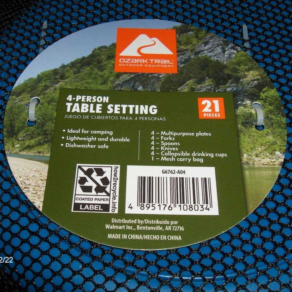 Ozark Trail 4-Person Table Set with Plates - Image 4
