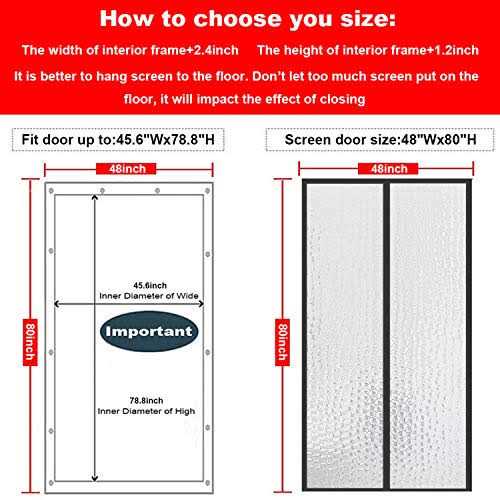Reliancer Magnetic Thermal Insulated Door Curtain 48x80 Magnet Patio Door Cover Auto Closer Fits Doors Up to 46x79 to Keep Warm in Winter - Image 4