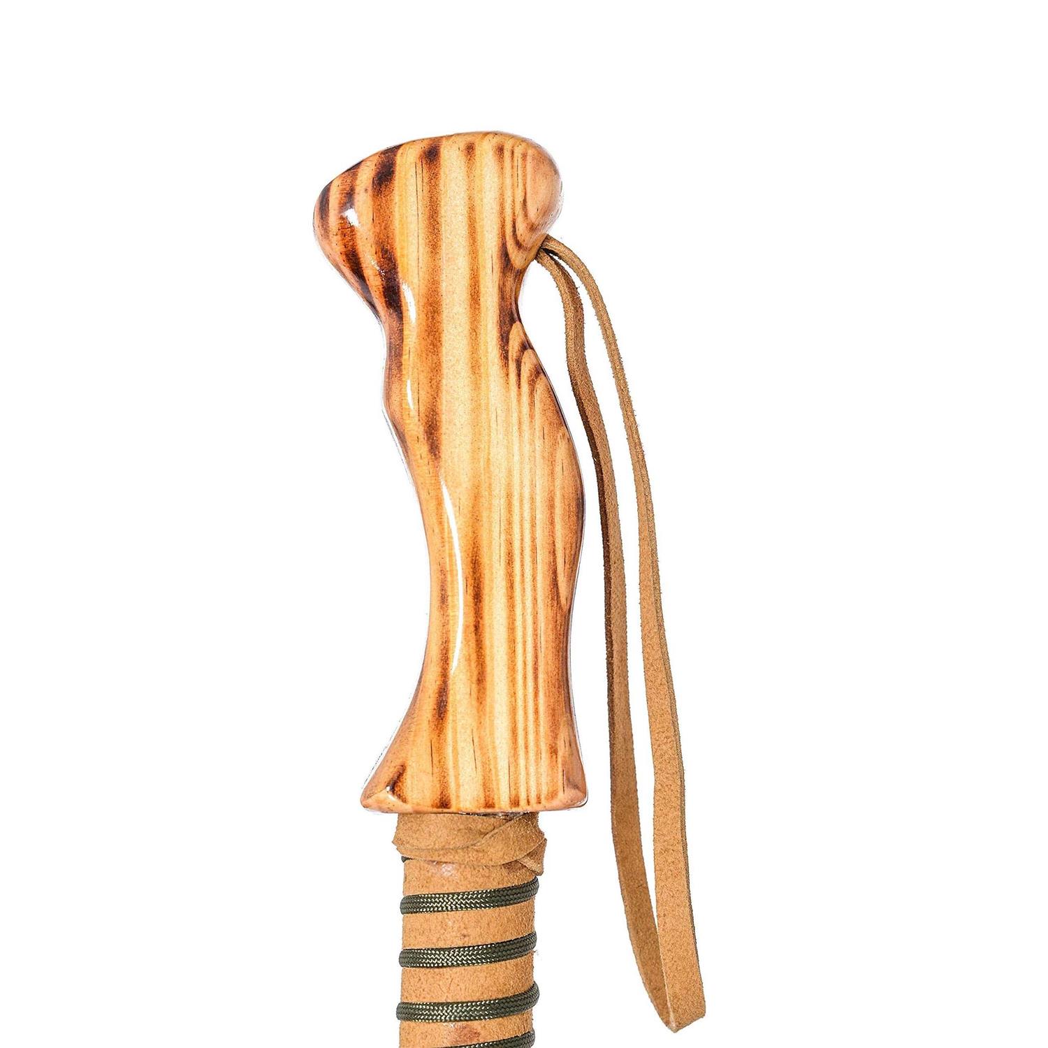 FOREST PILOT 3 Pieces Detachable Hardwood Walking Stick Pine Handle with a Compass - Image 3