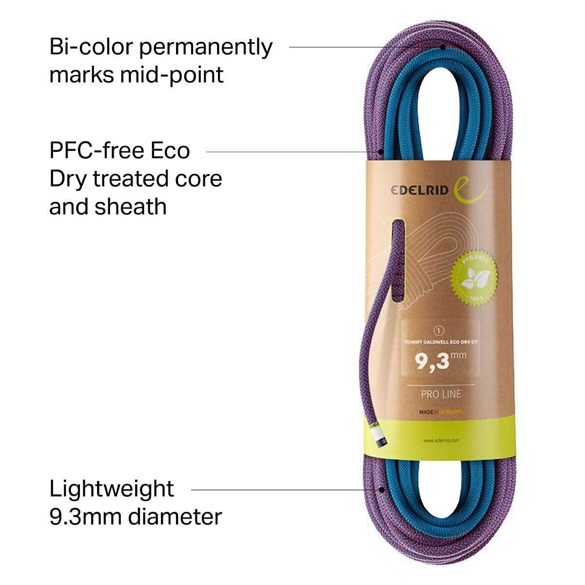 Edelrid Tommy Caldwell Eco Dry ColorTec 9.3mm - Image 4
