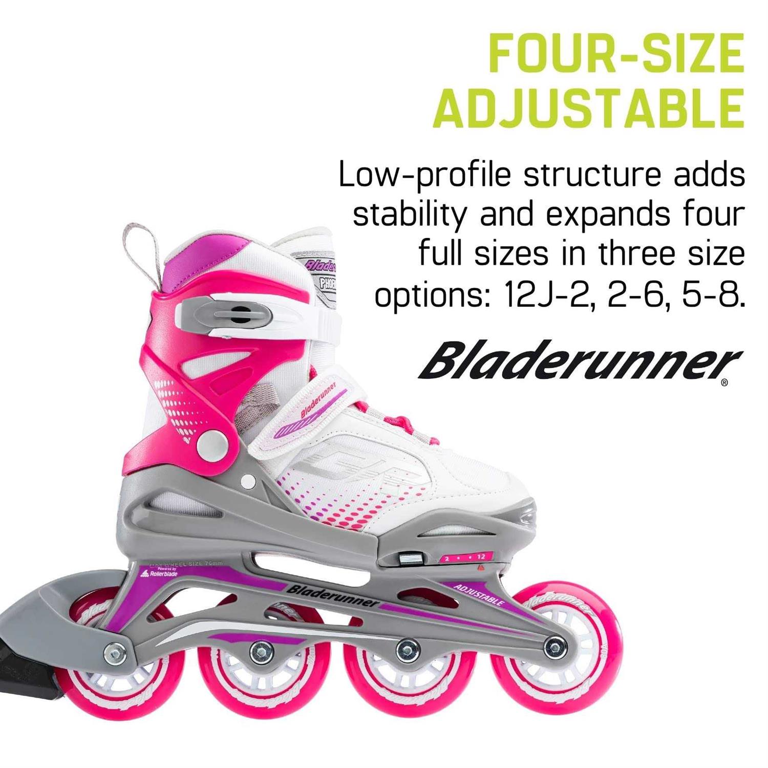 Rollerblade Bladerunner Phoenix Girls Adjustable Fitness Inline Skate - Image 4