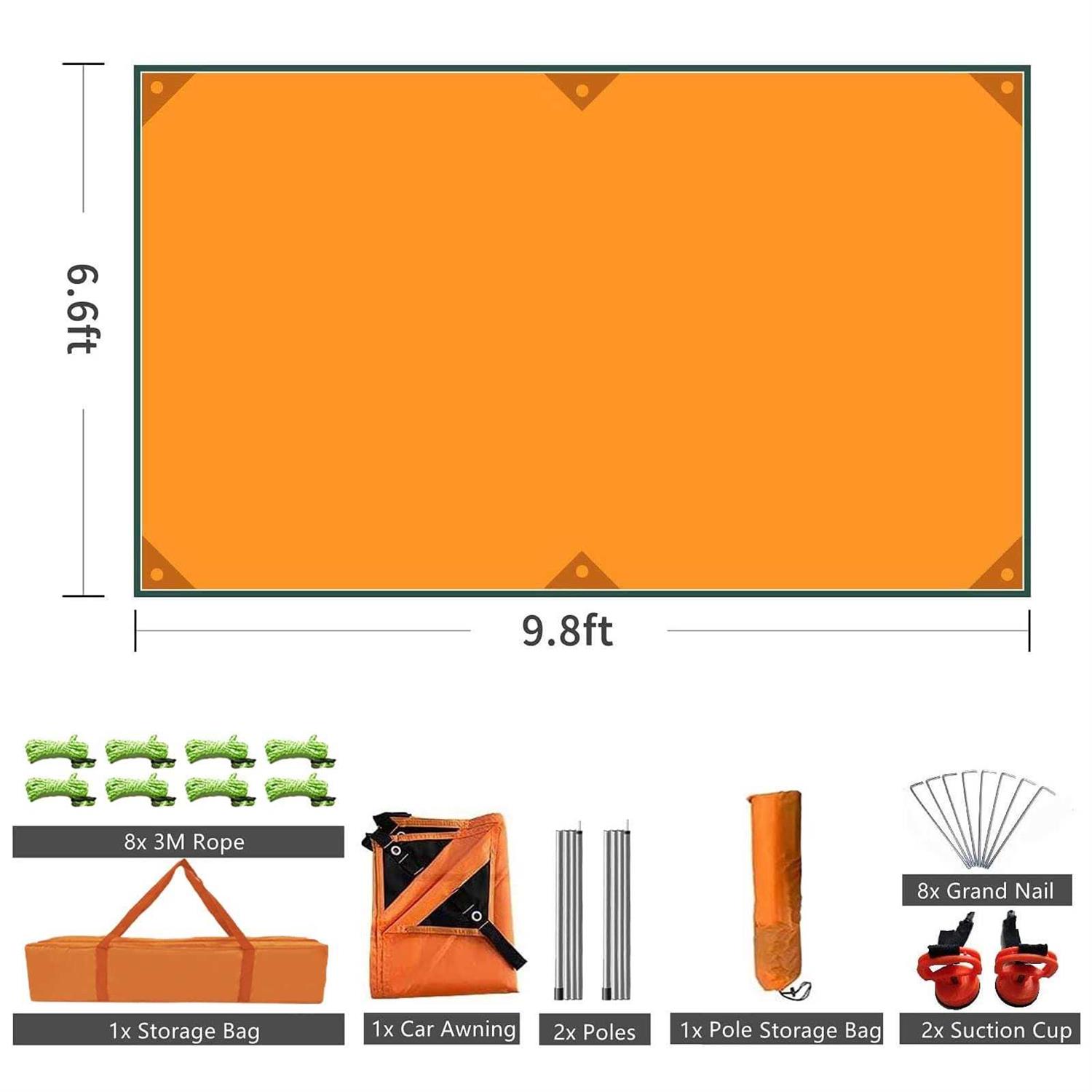 Slan Arrow Versatility Car Awning Camping Car Tail Tent Waterproof Shed 210D Silver Coated Oxford Cloth Tent for Outdoor Activities Like Camping - Image 5