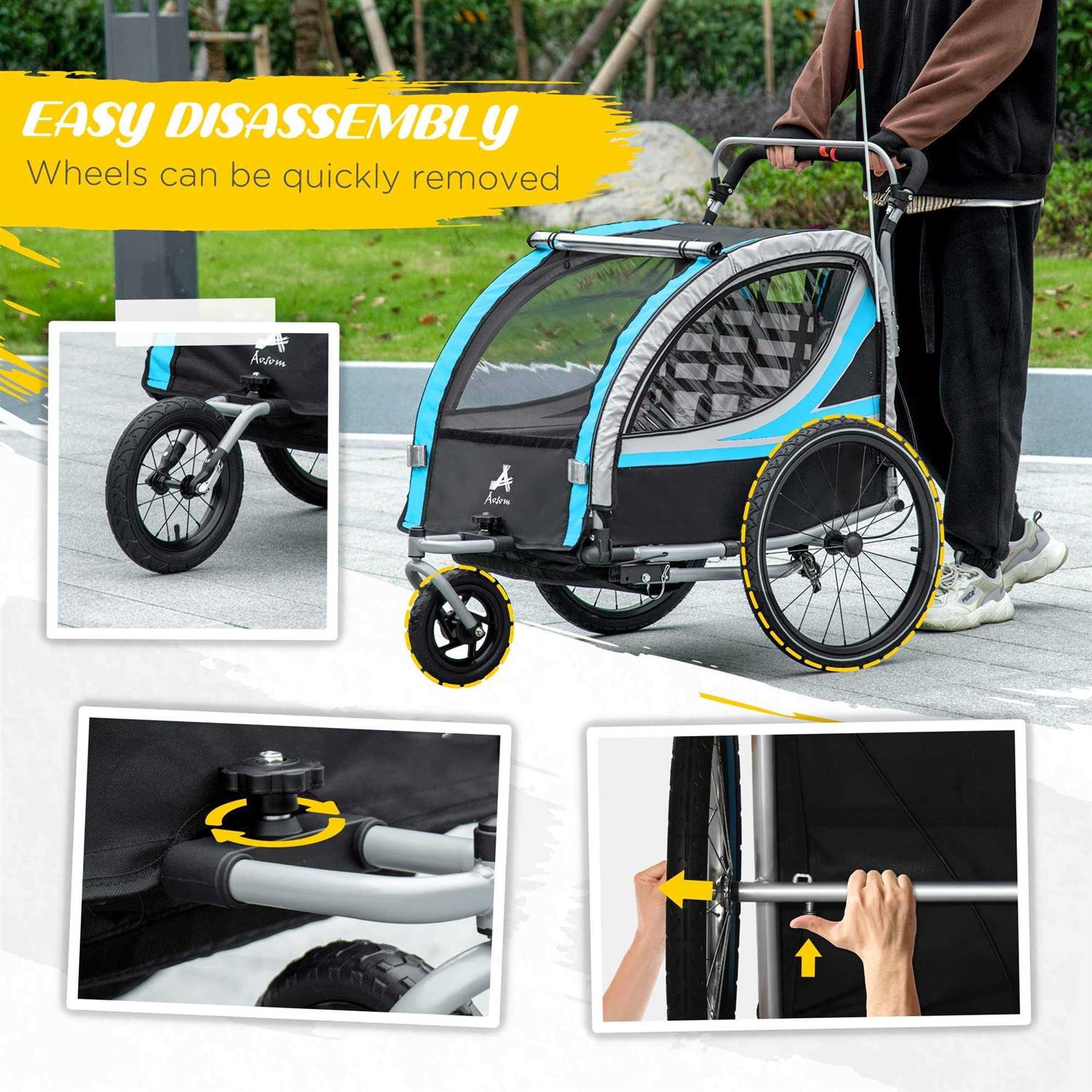 Aosom Bike Trailer for Kids 3-in-1 Running Stroller - Image 5