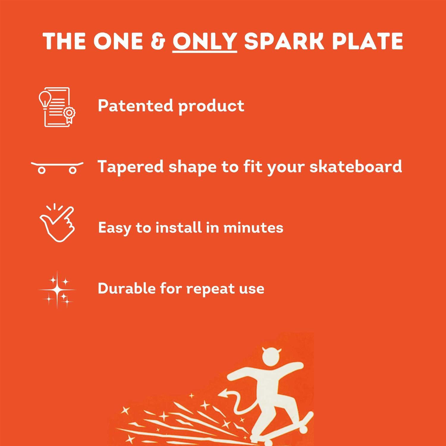 Tail Devil Skateboard Spark Plate - Image 2