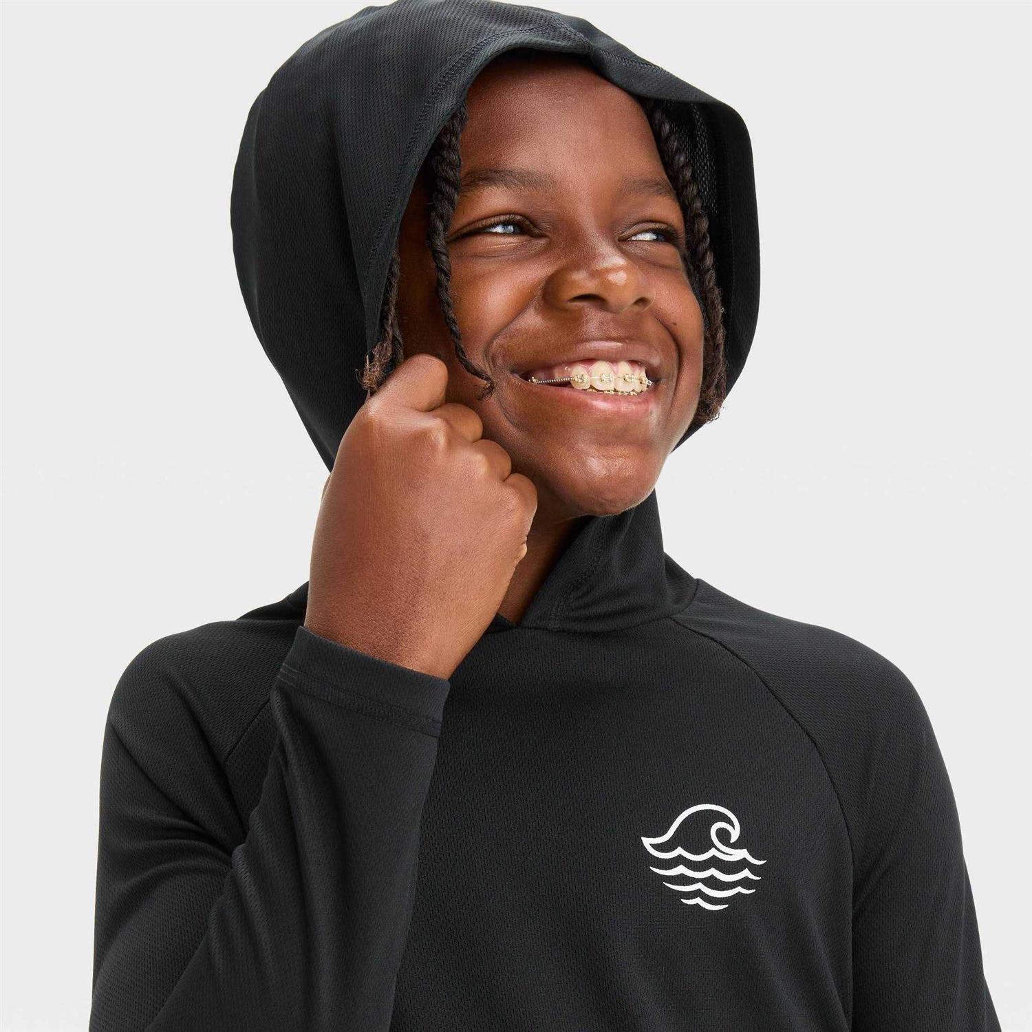 Alternative view of Boys' Art Class Long Sleeve Wave Hooded Rash Guard Top