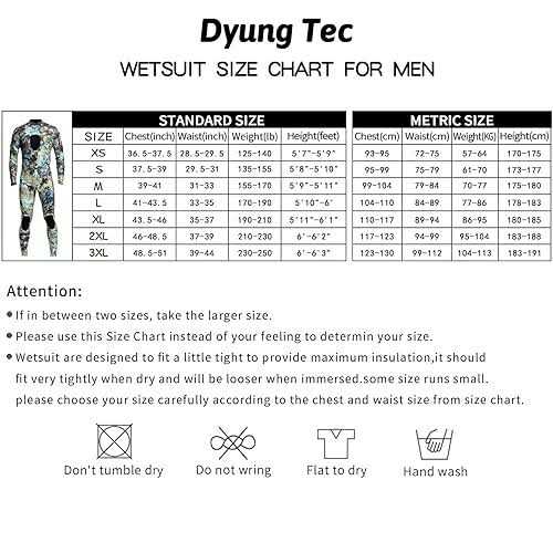 Dyung Tec Wetsuits Mens 3mm Camo Neoprene Scuba Diving Unisex One Piece Sport Skin Spearfishing Full Suit - Image 5