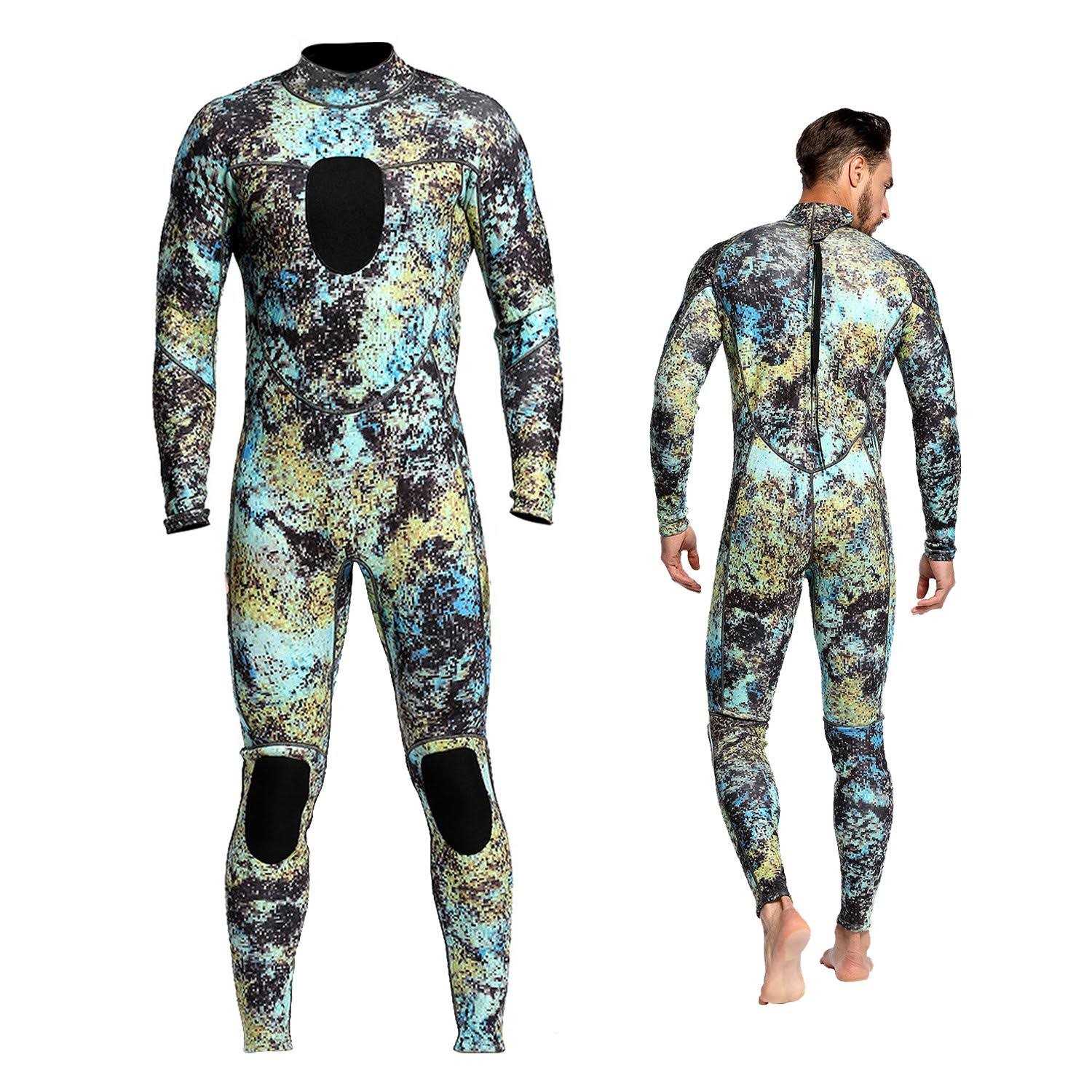Dyung Tec Wetsuits Mens 3mm Camo Neoprene Scuba Diving Unisex One Piece Sport Skin Spearfishing Full Suit