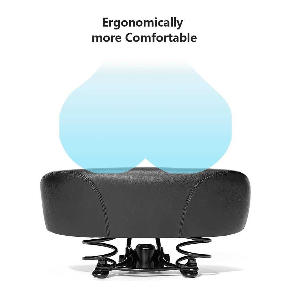 Noseless Wide Bike Seat,Nose Free Bicycle Saddle,Oversized Comfortable E-Bike Saddle Universal Fit Bicycle Seat for Women Men,Comfort Tricycle - Image 4
