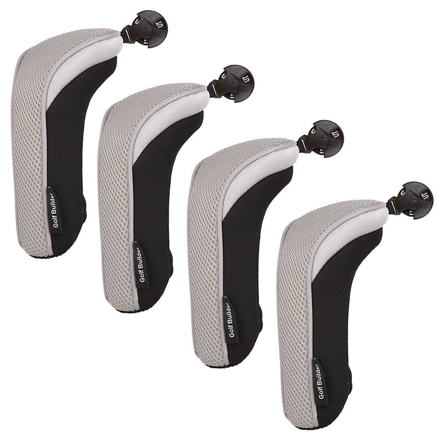 Sword &Shield sports Golf Hybrid Club Head Covers Set of 4 with Interchangeable No. Tag UT Cover