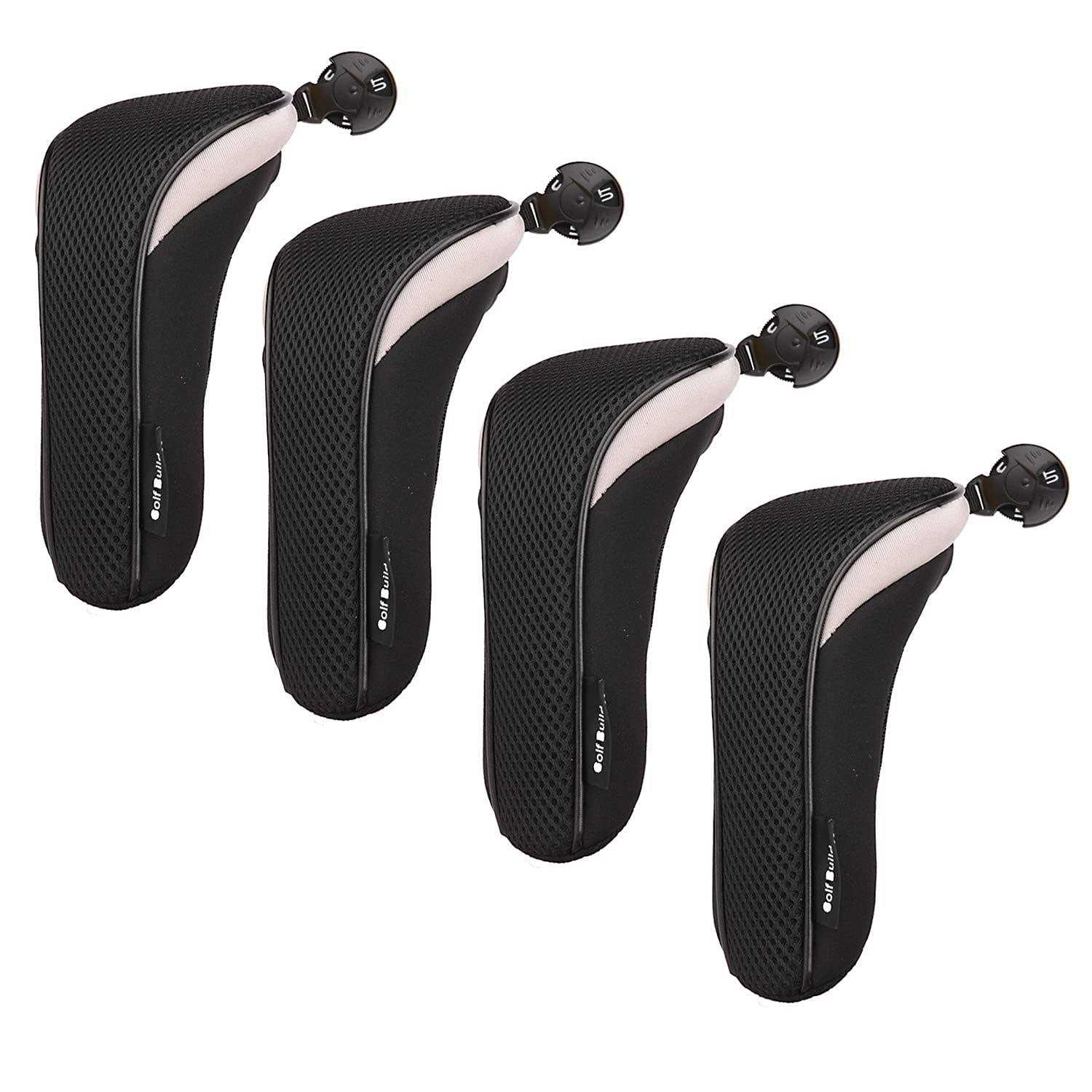 Sword &Shield sports Golf Hybrid Club Head Covers Set of 4 with Interchangeable No. Tag UT Cover