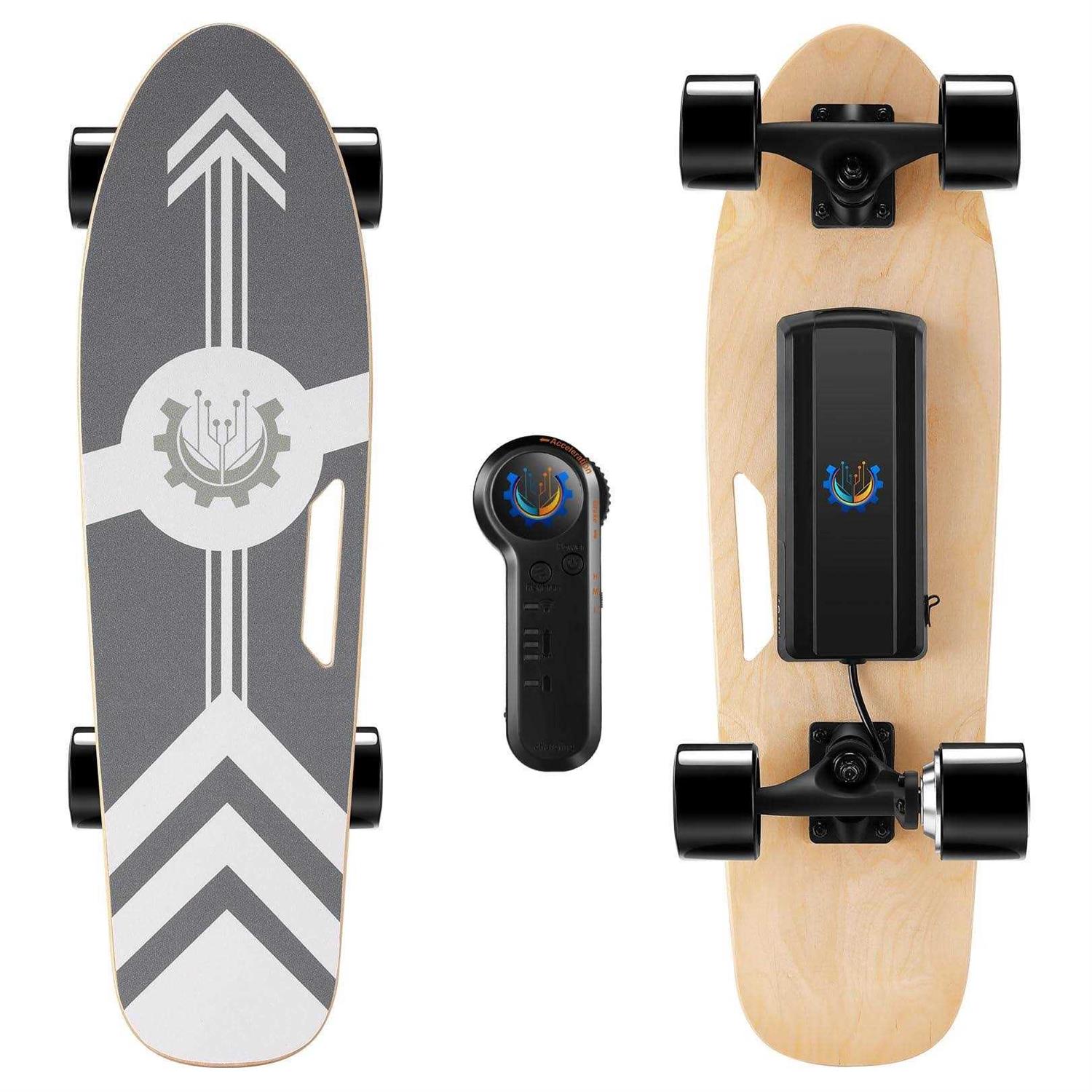 Caroma 350W Electric Skateboards with Remote 12.4 MPH Top Speed 7 Layers Maple