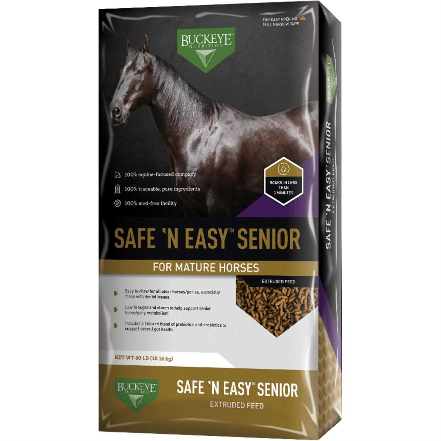 Buckeye Nutrition Safe 'N Easy Senior Extruded Horse Feed