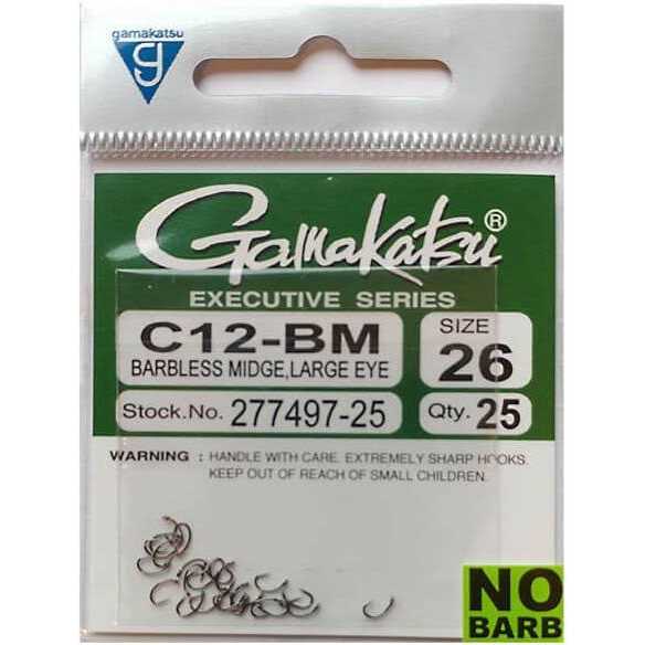 Gamakatsu C12-BM Large Eye Barbless Midge Hook - Image 3
