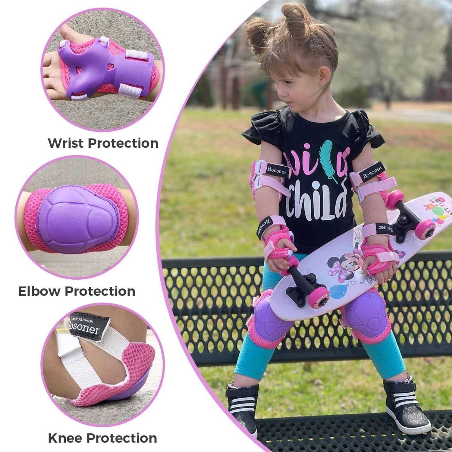 Alternative view of Bosoner Kids/Youth Knee Elbow Pads Guards Set for Roller Cycling Bike Inline