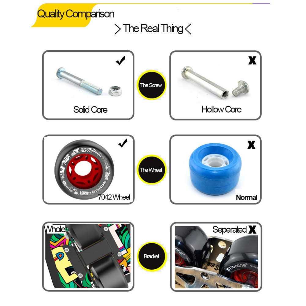 AsFrost Portable Roller Road Drift Skates Plate with Cool Maple Deck Anti-Slip Board Split Skateboard with PU Wheels High-end Bearings - Image 5