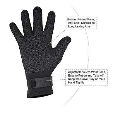 XUKER Water Gloves 3mm & 5mm Neoprene Five Finger Warm Wetsuit Winter Gloves for Scuba Diving Snorkeling Surfing - Image 5