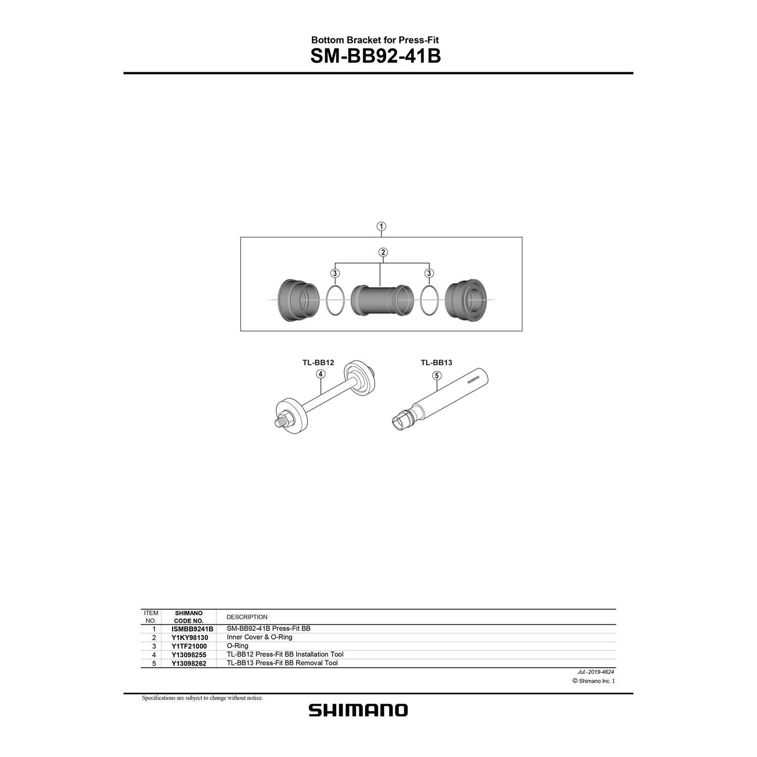 Shimano Dura Ace Press-Fit Bottom Bracket BB92-41B - Image 4