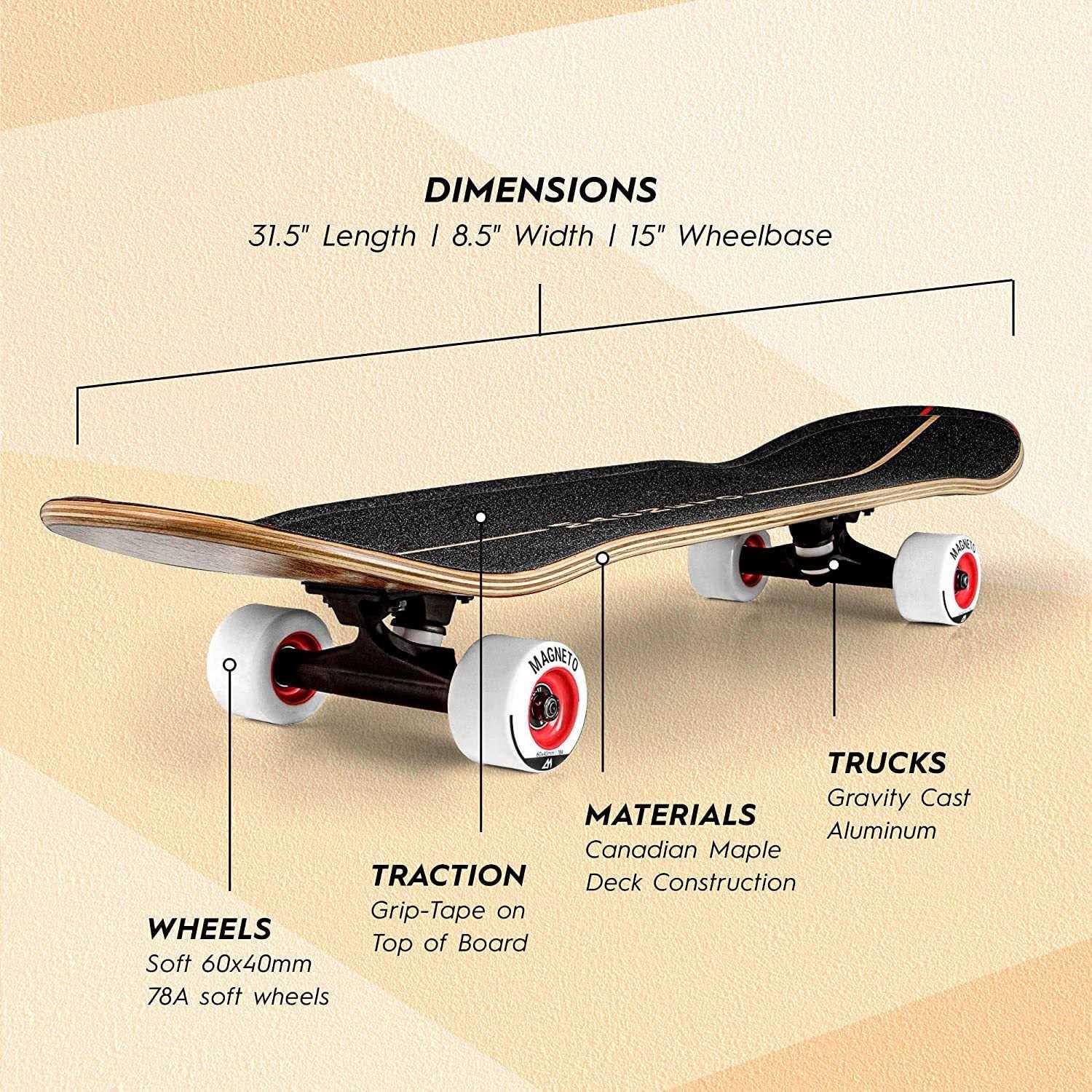 Magneto SUV Skateboards Fully Assembled Complete 31 x 8.5 Standard - Image 5
