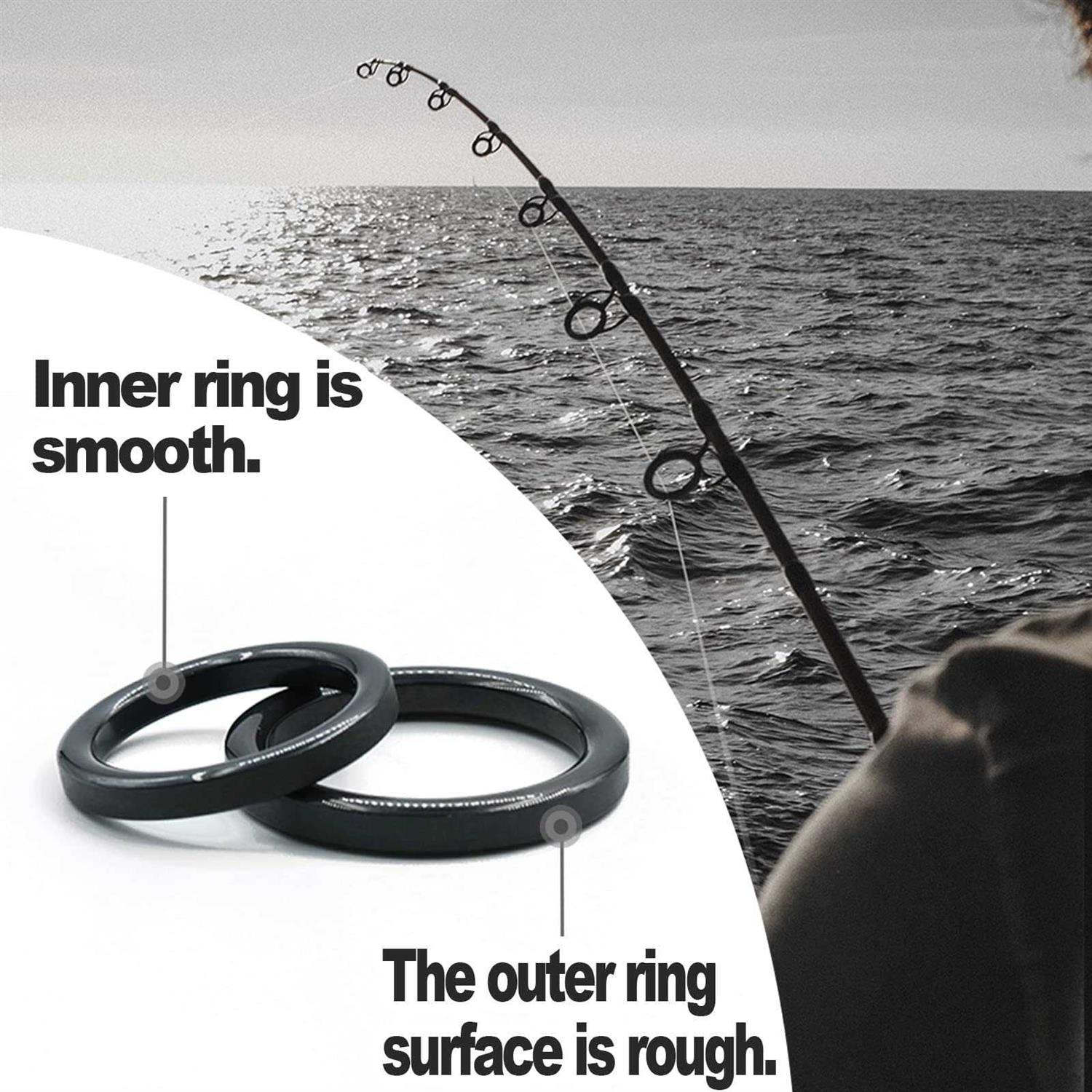 9KM DWLIFE Fishing Rod Repair Ceramic Guide Ring Replacement Kit 14 Sizes 0.13in to 1.86in - Image 3