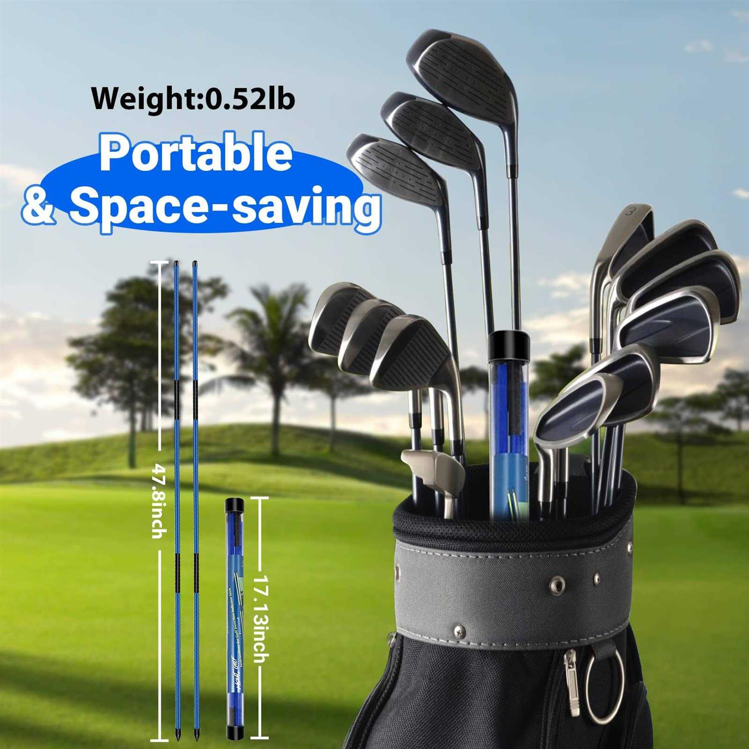 MSOAT Foldable Golf Alignment Sticks Pack 2 Alignment Golf Training Aiming Swing Trainer - Image 5