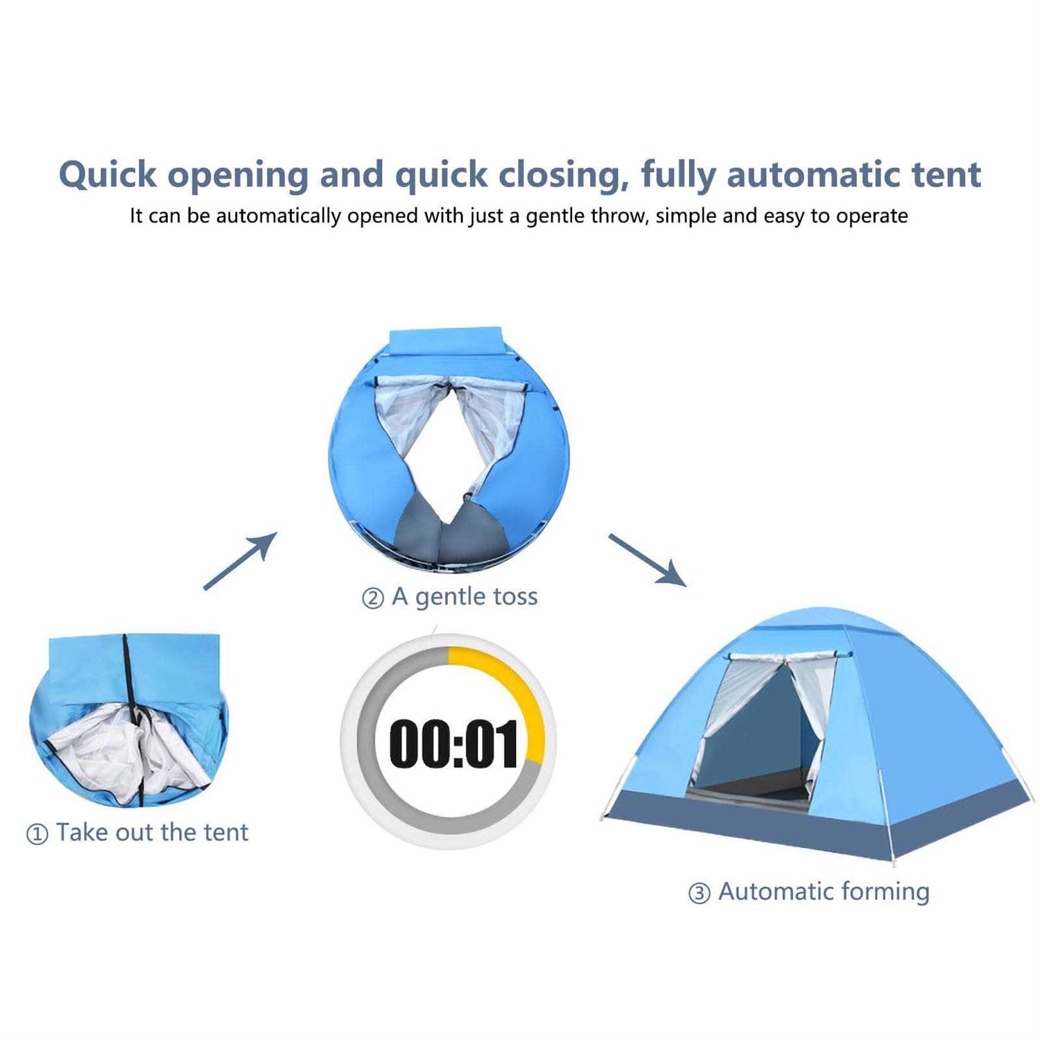 Azrian Instant Automatic Expansion Up Lightweight Camping Tents Outdoor Easy Set Up Automatic Family Travel Tents,Portable Backpacking Ultralight - Image 3