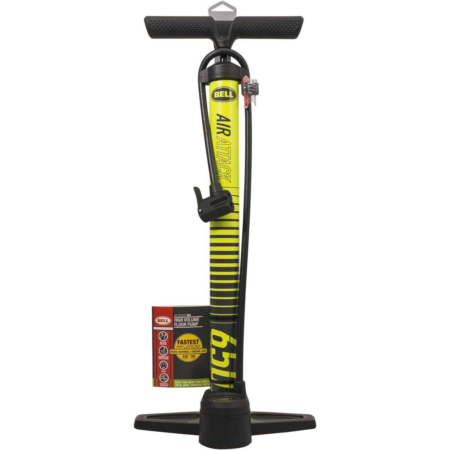 Bell Sports Air Attack 650 High-Volume Bicycle Floor Pump with Gauge - Image 3