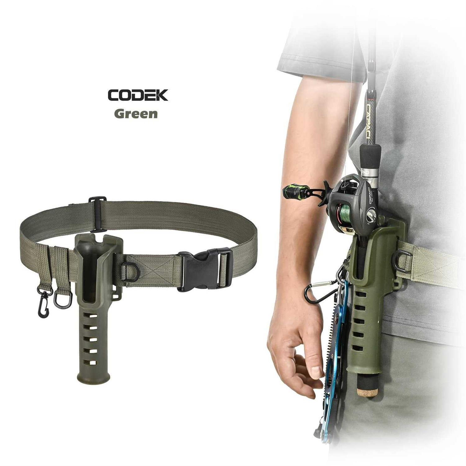 CODEK Fishing Waist Belt Rod Holder Adjustable Waist Wading Belts with Portable Pole Inserter for Spinning Casting Reel Surf Kayak Fly Fishing - Image 3