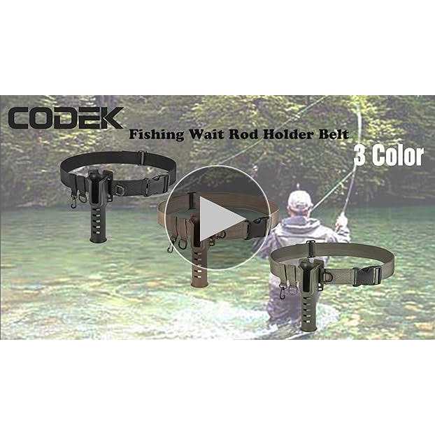 CODEK Fishing Waist Belt Rod Holder Adjustable Waist Wading Belts with Portable Pole Inserter for Spinning Casting Reel Surf Kayak Fly Fishing - Image 5