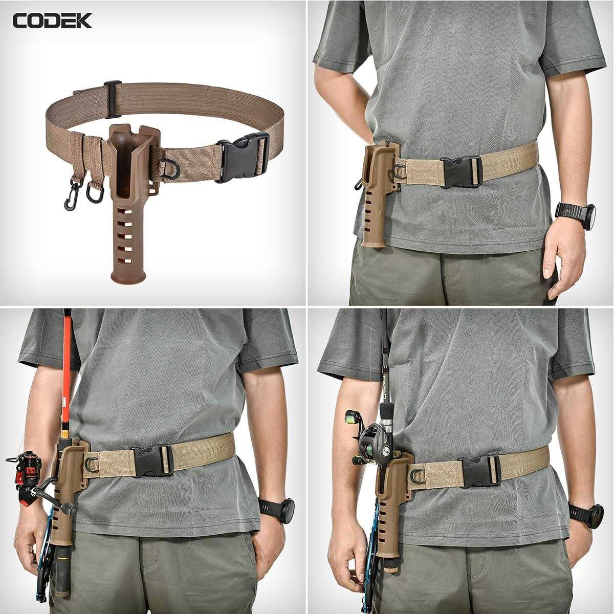 CODEK Fishing Waist Belt Rod Holder Adjustable Waist Wading Belts with Portable Pole Inserter for Spinning Casting Reel Surf Kayak Fly Fishing - Image 2