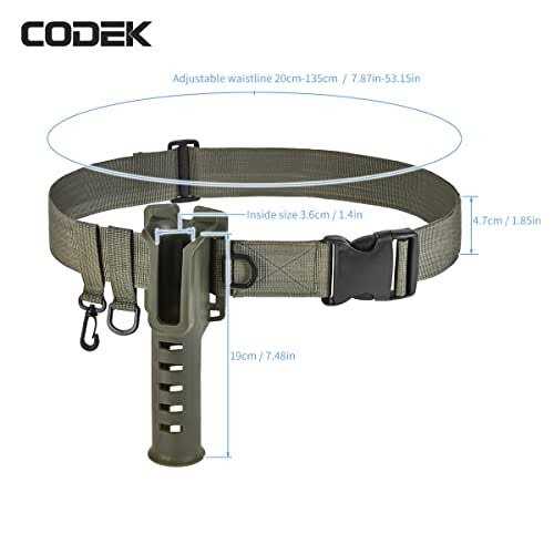 CODEK Fishing Waist Belt Rod Holder Adjustable Waist Wading Belts with Portable Pole Inserter for Spinning Casting Reel Surf Kayak Fly Fishing - Image 5
