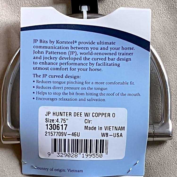 JP Korsteel Copper Link Hunter Dee Snaffle Bit - Image 2