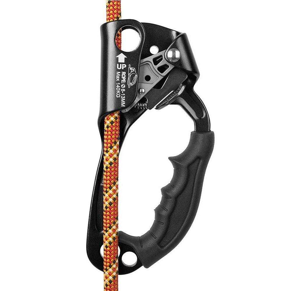 SZCQ SRT Climbing Hand Ascender Aviation Light Alloy Mountaineering Rock Ergonomic Rappelling Gear Equipment Left Handled Ascender Arborist Tree