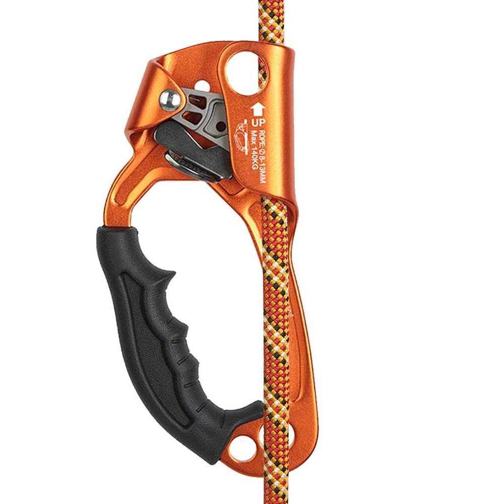SZCQ SRT Climbing Hand Ascender Aviation Light Alloy Mountaineering Rock Ergonomic Rappelling Gear Equipment Left Handled Ascender Arborist Tree