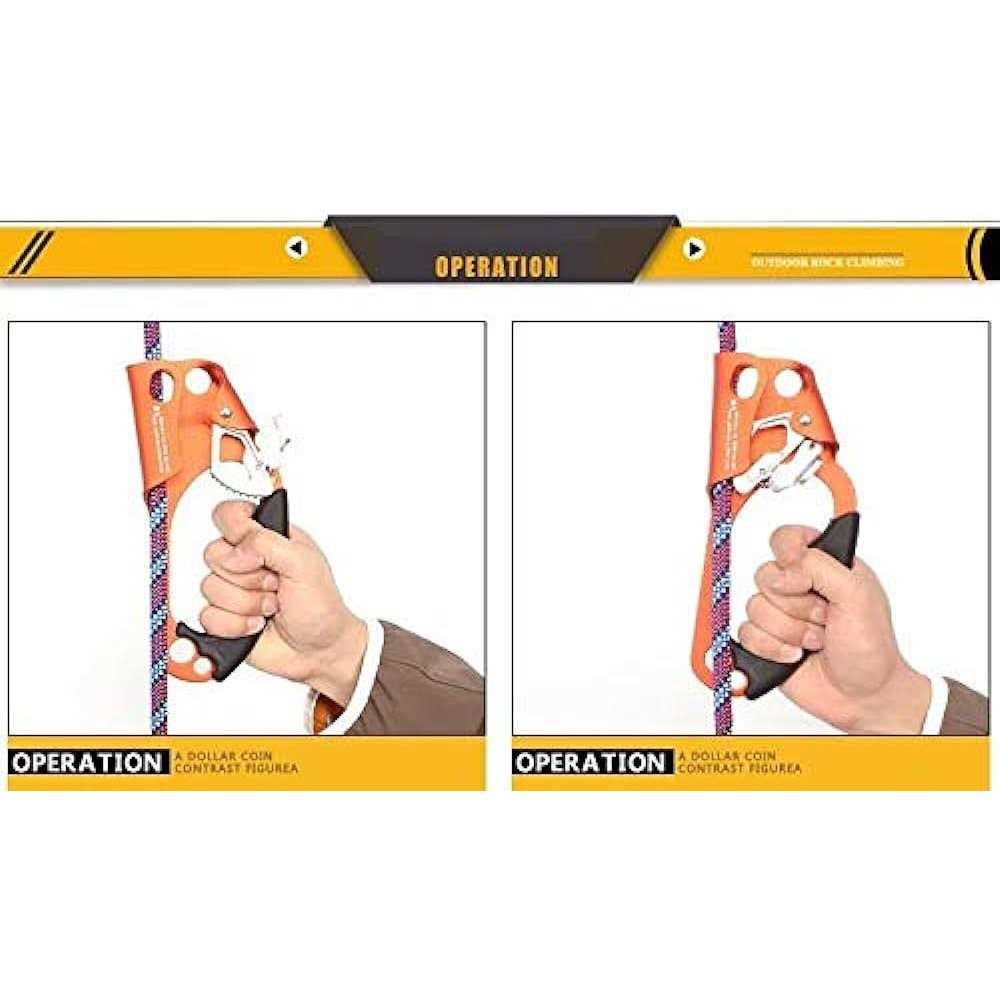 SZCQ SRT Climbing Hand Ascender Aviation Light Alloy Mountaineering Rock Ergonomic Rappelling Gear Equipment Left Handled Ascender Arborist Tree - Image 5