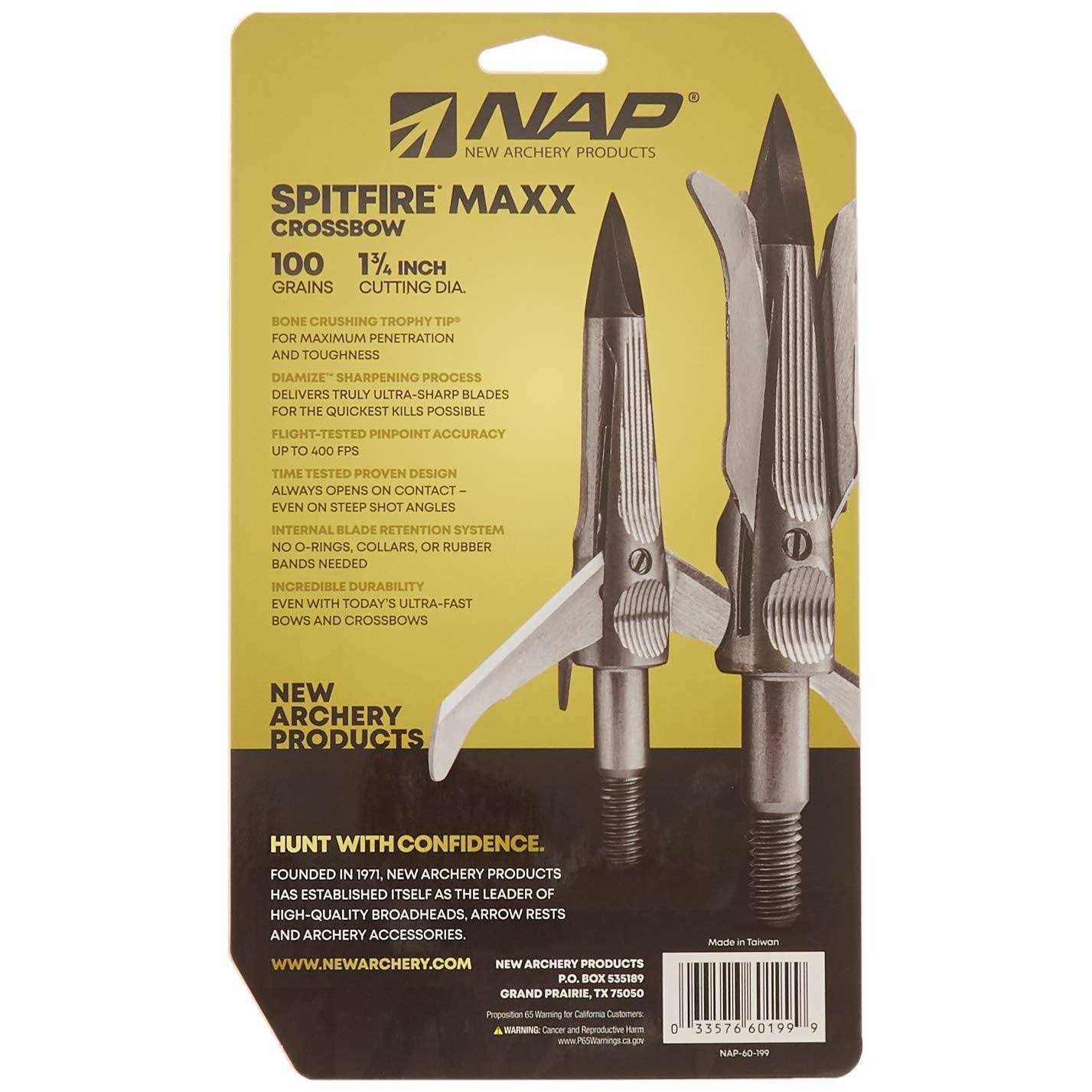 New Archery Products Nap Spitfire Maxx 100 X-Bow Tt 4-Pack - Image 3