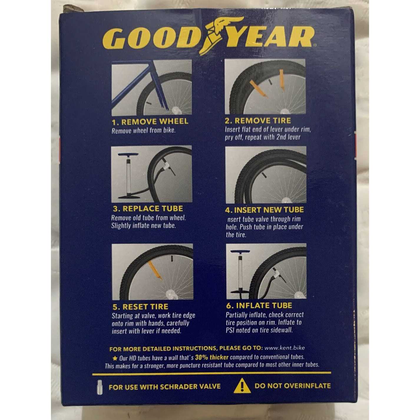 Goodyear Tires 26 in. x 1 3/8 Heavy Duty Bike Tube - Image 3