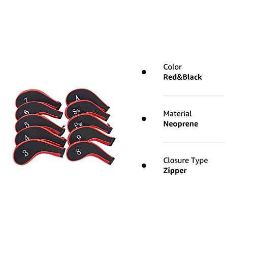 Sword &Shield sports Neoprene Zipper Golf Club Iron Head Covers Iron Covers 10pcs/Set - Image 4