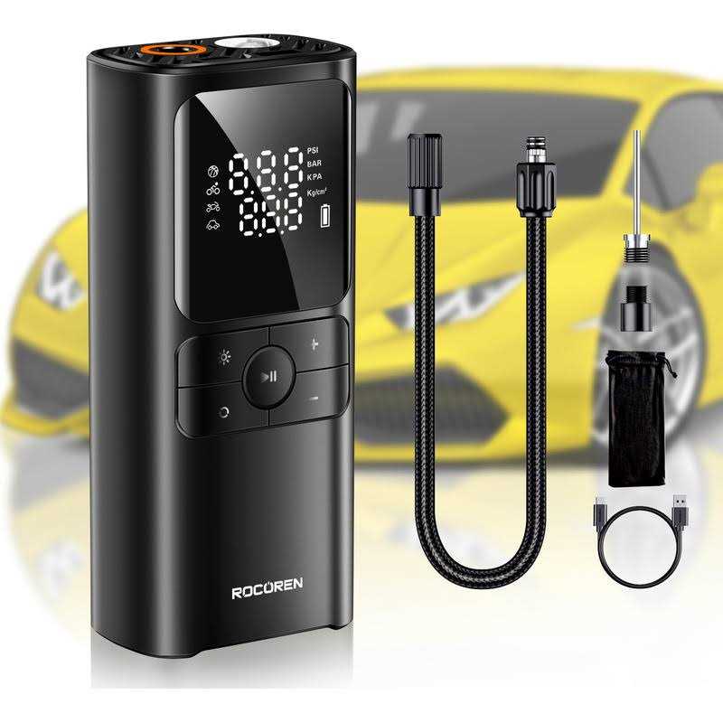 sypousy Tire Inflator Portable Air Compressor Cordless Tire Inflator Faster Tire Pump with 20V Rechargeable Battery,Dual Power Supply Modes - Image 4